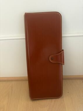 Vintage Top Grain Cowhide Leather Travel Document Portfolio Organizer USA